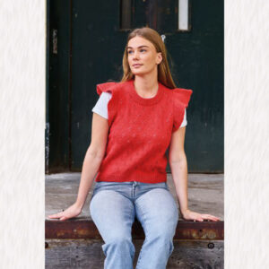 Stickmönster Väst med hålmönster och volangärm 890204