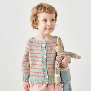 Stickmönster randig barnkofta 890305