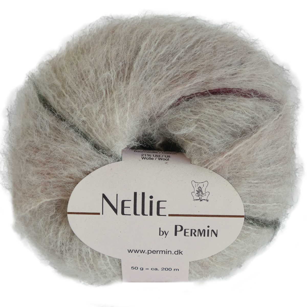 Nellie by Permin 03 Beige/aubergine/brun