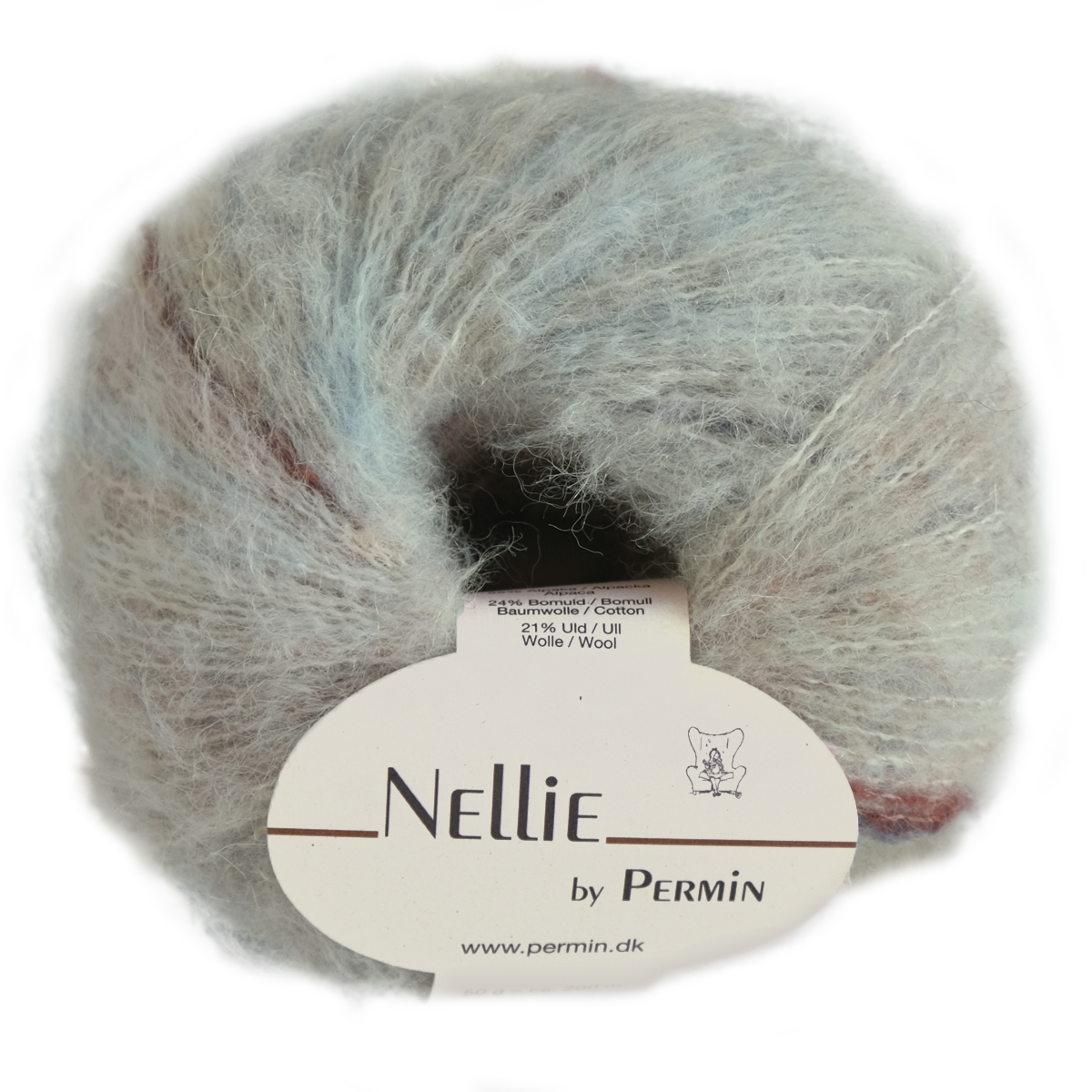 Nellie by Permin 06 Pärlgrå/rost/blå