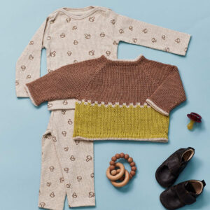 Stickmönster Babytröja med kontrastkanter 892609