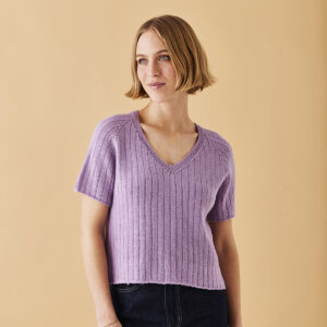 Stickmönster T-shirt med bred resår 892813