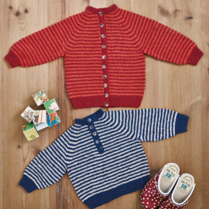 Stickmönster Randig barntröja eller kofta i Esther 893456