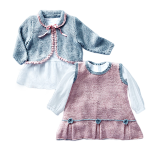 Stickmönster Västklänning och kofta baby