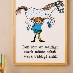 Korsstygnsbroderi Pippi stark och snäll