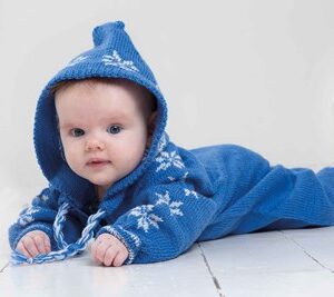 Stickmönster Babyoverall i VIking Baby ull, 1006-3