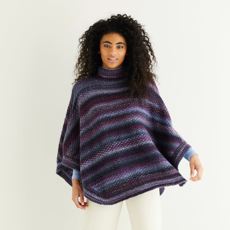 Stickmönster Poncho i Jewelspun sirar-10287